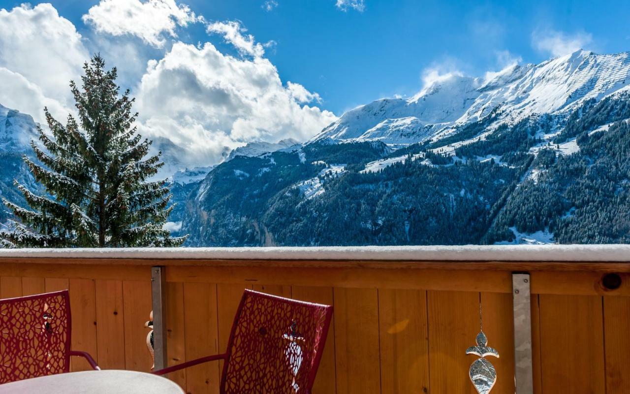 Holiday Flat #1, Chalet Aberot, Wengen, Switzerland Dış mekan fotoğraf
